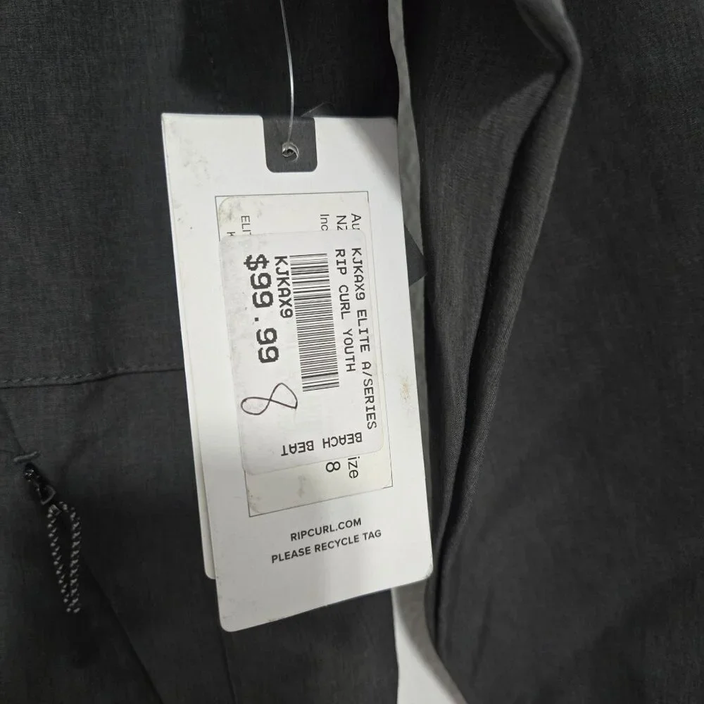 Rip Curl Boy's Elite‎ Anti Series Jacket in Black - Size 8